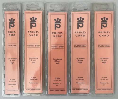 PRINZ stamp mount strips SMALL 31mm to 36mm (5 packs) - LAST LOT!
